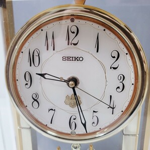 SEIKO 電波置時計 蛇紋石 内閣総理大臣 贈呈品 HW926G クオーツ 置時計 アンティーク インテリア アナログの画像4