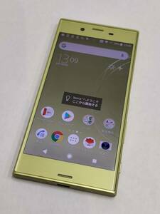 #580★☆au SONY ソニー Xperia XZs シトラス SOV35 32GB 判定○/本体のみ/電源部分スレ有（写真）☆★