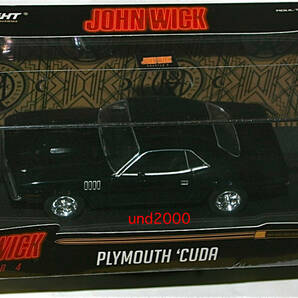 Greenlight ジョンウィック コンセクエンス 1/43 1971 Plymouth Cuda プリムス クーダ John Wick Chapter 4 グリーンライト キアヌリーブスの画像1