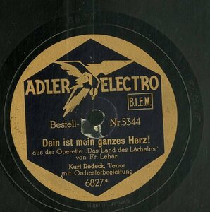 K00042772/SP/KURT RODECK (T)「Dein ist mein ganzes Herz! / Immer nur lacheln (Nr-5344)」