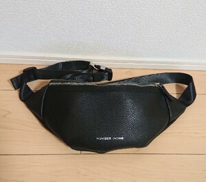  beautiful goods NUMBER NINE body bag Number Nine waist bag belt bag hip bag bag leather black black 