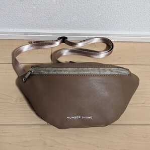 新品 NUMBER NINE ナンバーナイン ボディバッグ ウエストバッグ ウエストポーチ レザー ブラウン 茶