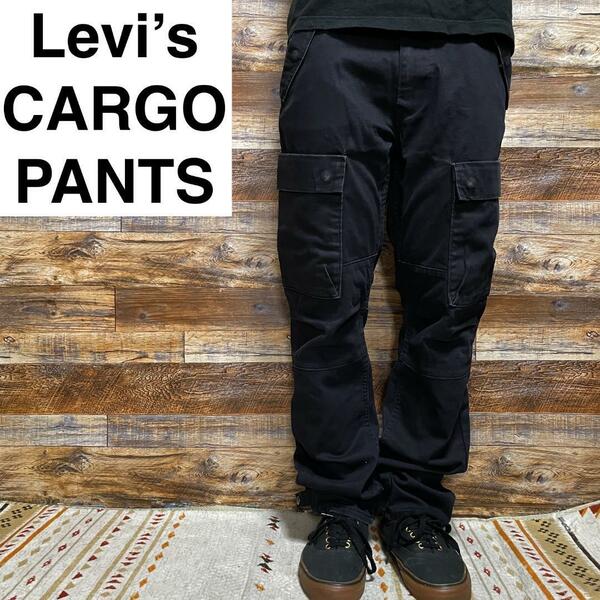 Levi's リーバイス カーゴパンツ ワークパンツ w33 黒 ブラック オーバーサイズ 古着 メンズ levis