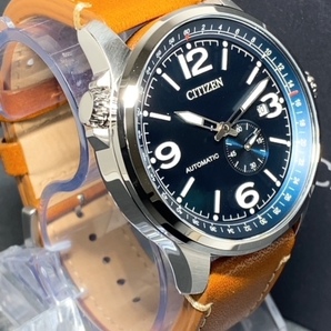 新品 シチズン CITIZEN 正規品 シチズン 自動巻き 腕時計 アナログ腕時計 AUTOMATIC オートマチック スモールセコンド カーフレザー 防水の画像3