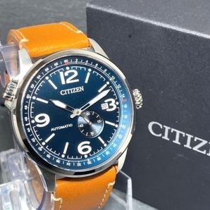 新品 シチズン CITIZEN 正規品 シチズン 自動巻き 腕時計 アナログ腕時計 AUTOMATIC オートマチック スモールセコンド カーフレザー 防水の画像2
