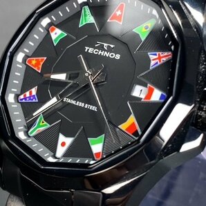 新品 テクノス TECHNOS 正規品 腕時計 アナログ腕時計 クオーツ ステンレス 3気圧防水 カレンダー ビジネス ブラック メンズ プレゼントの画像3