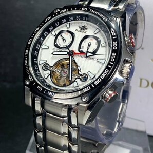 新品 正規品 ドミニク DOMINIC 自動巻き 手巻き 腕時計 オートマティック カレンダー 5気圧防水 ステンレス ブラック ホワイト プレゼントの画像4