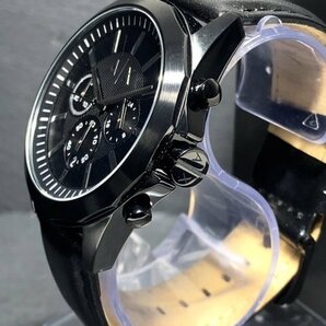 新品 AX ARMANI EXCHANGE アルマーニ エクスチェンジ 正規品 腕時計 クロノグラフ カレンダー アナログ クオーツ 防水 レザー ブラックの画像4