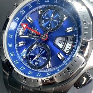 新品 正規品 ドミニク DOMINIC 自動巻き 腕時計 オートマティック カレンダー 5気圧防水 ステンレス シルバー ブルー ビジネス プレゼントの画像3