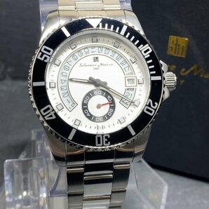 新品 Salvatore Marra サルバトーレマーラ 腕時計 正規品 クオーツ 5気圧防水 カレンダー スモールセコンド ステンレス メンズ プレゼントの画像3