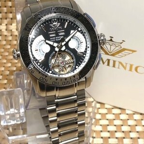 限定モデル 秘密のからくりギミック搭載 新品 DOMINIC ドミニク 正規品 手巻き腕時計 ステンレスベルト アンティーク腕時計 ブラックの画像3