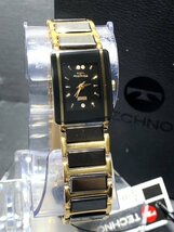 新品 TECHNOS テクノス 腕時計 正規品 アナログ腕時計 レディース 女性 クオーツ セラミック 3気圧防水 ブラック ゴールド プレゼント_画像3