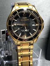 新品 TECHNOS テクノス 腕時計 正規品 アナログ腕時計 クオーツ カレンダー 10気圧防水 ステンレス シンプル ゴールド ブラック プレゼント_画像2