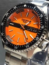 国内正規品 新品 腕時計 SEIKO セイコー SKX Sports Style レトロカラー コレクション セイコー5 スポーツ 自動巻き 防水 オレンジ SBSA219_画像3