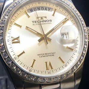新品 腕時計 正規品 TECHNOS テクノス クオーツ アナログ腕時計 防水 カレンダー ステンレス シルバー シンプル ビジネス 3針 プレゼントの画像1