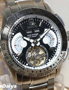 限定モデル 秘密のからくりギミック搭載 新品 DOMINIC ドミニク 正規品 手巻き腕時計 ステンレスベルト アンティーク腕時計 ブラック