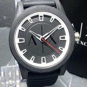 新品 AX ARMANI EXCHANGE アルマーニ エクスチェンジ 正規品 腕時計 アナログ腕時計 クオーツ 3気圧防水 ラバーベルト ブラック プレゼントの画像3