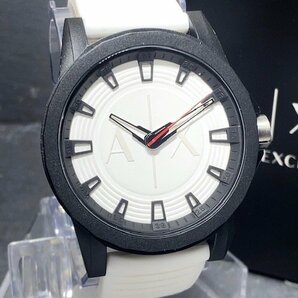 新品 AX ARMANI EXCHANGE アルマーニ エクスチェンジ 正規品 腕時計 アナログ腕時計 クオーツ 3気圧防水 ラバーベルト ホワイト プレゼントの画像3