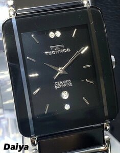  новый товар TECHNOS Tecnos наручные часы стандартный товар аналог наручные часы кварц керамика tonneau type 3 атмосферное давление водонепроницаемый календарь черный бизнес подарок 