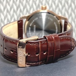 新品 シチズン CITIZEN 正規品 腕時計 アナログ クォーツ サン＆ムーン レザーベルト ブラウン ピンク ゴールド ホワイト AK5003-05Aの画像7