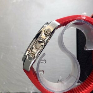 新品 テクノス TECHNOS 正規品 腕時計 アナログ腕時計 多機能腕時計 クロノグラフ クオーツ ラバーベルト 10気圧防水 レッド 赤 プレゼントの画像5