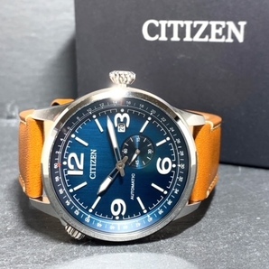 新品 シチズン CITIZEN 正規品 シチズン 自動巻き 腕時計 アナログ腕時計 AUTOMATIC オートマチック スモールセコンド カーフレザー 防水の画像5