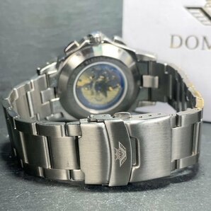 新品 正規品 ドミニク DOMINIC 自動巻き 腕時計 オートマティック カレンダー 防水 ステンレス シルバー ブラック ビジネス プレゼントの画像8