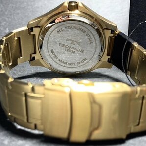 新品 TECHNOS テクノス 腕時計 正規品 アナログ腕時計 クオーツ カレンダー 10気圧防水 ステンレス シンプル ゴールド ブラック プレゼントの画像8