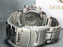 新品 正規品 ドミニク DOMINIC 自動巻き 手巻き時計 腕時計 オートマティック カレンダー 防水 ステンレス ブラック シルバー プレゼント_画像8