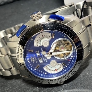 限定モデル 秘密のからくりギミック搭載 新品 DOMINIC ドミニク 正規品 腕時計 手巻き腕時計 ステンレスベルト アンティーク腕時計 ブルーの画像6