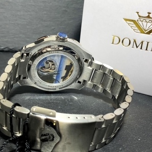 限定モデル 秘密のからくりギミック搭載 新品 DOMINIC ドミニク 正規品 腕時計 手巻き腕時計 ステンレスベルト アンティーク腕時計 ブルーの画像8