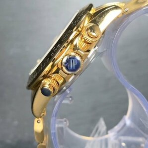 8石天然ダイヤモンド付き 新品 JAPAN KRAFT ジャパンクラフト 腕時計 正規品 クロノグラフ 自動巻き オートマティック ゴールド グリーンの画像5