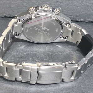 新品 TECHNOS テクノス 正規品 腕時計 シルバー アイスブルー ブラウン クロノグラフ オールステンレス アナログ腕時計 多機能腕時計 防水の画像8