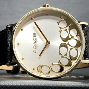新品 COACH コーチ 正規品 腕時計 PERRY ペリー アナログ腕時計 クオーツ レザー 日常生活防水 シンプル ブラック ゴールド プレゼントの画像5