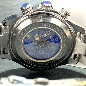 新品 正規品 ドミニク DOMINIC 自動巻き 腕時計 サン＆ムーン オートマティック カレンダー 5気圧防水 ステンレス ホワイト プレゼントの画像9