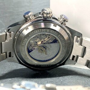 新品 正規品 ドミニク DOMINIC 自動巻き 腕時計 サン＆ムーン オートマティック カレンダー 防水 ステンレス ブラック ホワイト プレゼントの画像9