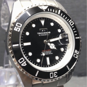 新品 TECHNOS テクノス 正規品 腕時計 シルバー ブラック クロノグラフ オールステンレス アナログ腕時計 多機能腕時計 防水 プレゼントの画像3