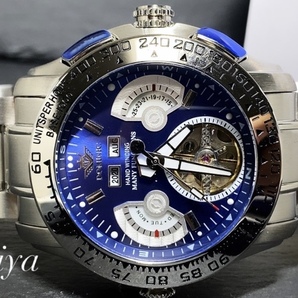 限定モデル 秘密のからくりギミック搭載 新品 DOMINIC ドミニク 正規品 腕時計 手巻き腕時計 ステンレスベルト アンティーク腕時計 ブルーの画像1