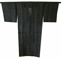 時代屋 美品 夏物 160cm 通好み 男性用 上布 麻 仕立上り Es106_画像2