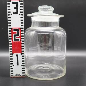 ◆ ヴィンテージ 昭和レトロ｜アンティーク ガラス瓶｜ ｜保存容器 直径17㎝×高さ30cm ■P0740