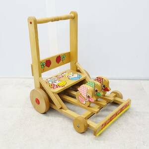 v Showa Retro / that time thing! for children l handcart clattering l wooden toy * child l #P1833