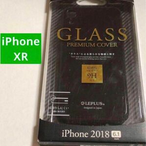 再入荷【iPhoneXR】プレミアムカバー 背面ガラス シェルケース ブラック