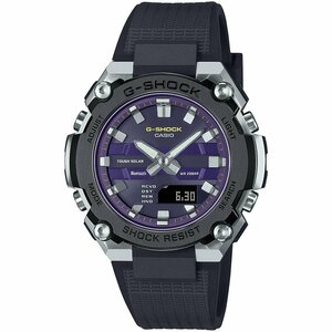 即決あり【G-SHOCK G-STEEL 小型モデル ソーラー Bluetooth アナデジ 樹脂バンド パープル ブラック 反転液晶腕時計】GST-B600A-1A6JF