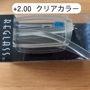 老眼鏡　軽量　折りたたみ式近用メガネ　+2.00　日本製　クリアカラー　ソフトケース付き　未開封品