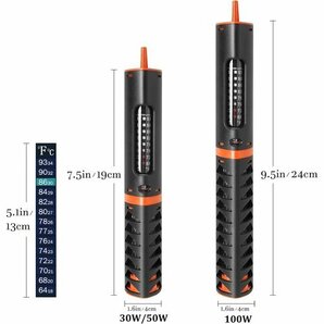 HITOP 10-40L 30W 魚/亀水槽適用 Ｗ50Ｗ100Ｗ 温度調節できる水中型ヒータ 水槽用ヒーター 66の画像2