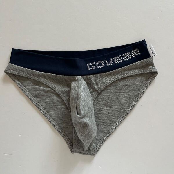 gowear V-SHAPE BIKINI/SEED STITCH グレー S メンズビキニ Vシェイプビキニ スーパーローライズ フィットビキニ 男性ビキニ 男性下着