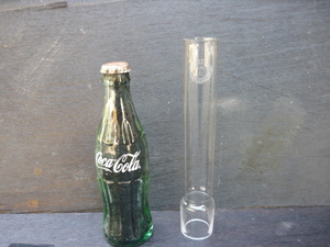 ②　竹ホヤ　ホヤ瓶　肉厚ビン　美品　オイルランプ・吊りランプ　工芸ガラス　