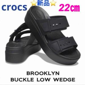 crocs Brooklyn Buckle Low Wedge W 22〜22.5㎝　☆新品☆