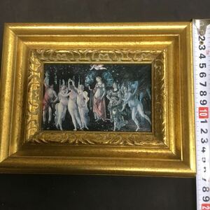 Art hand Auction a3-483★Mini-Reproduktionsgemälde◆Frühling/goldener Botticelli-Luxusrahmen･ca. 16, 5x21, 0cm, Kunstwerk, Malerei, Andere