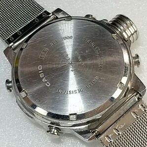 訳あり 腕時計 CASIO PRO TREK 10BAR ALT-7000 シルバー盤 社外バンド 電池交換済の画像6